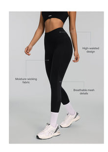 High-Waisted Impact Mesh Leggings | Black