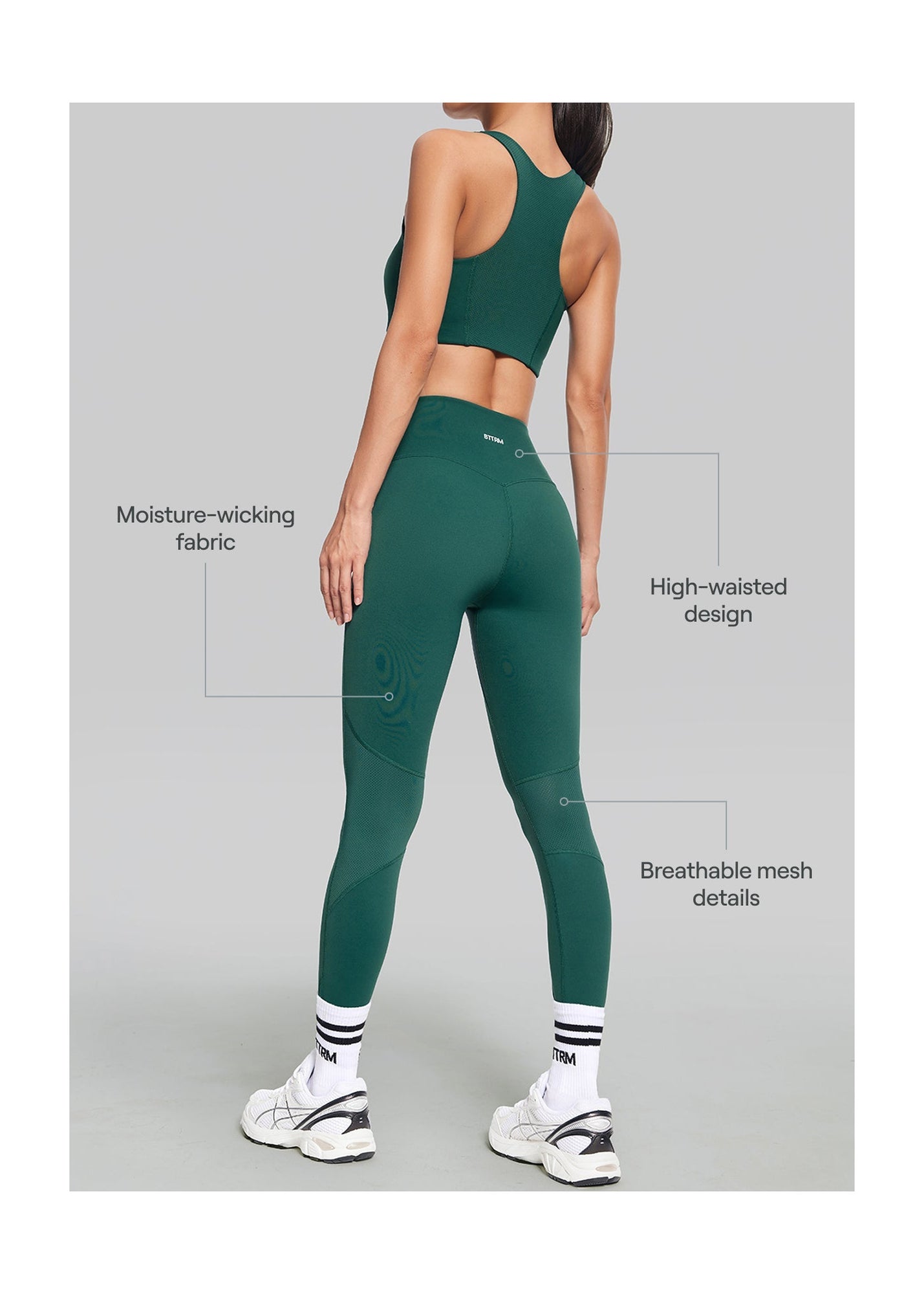 High-Waisted Impact Mesh Leggings | Dark Moss