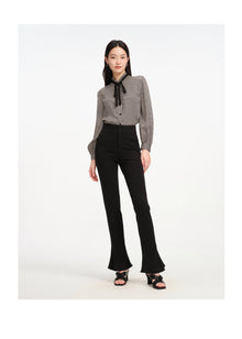 High-waisted Bootcut Pants | Black