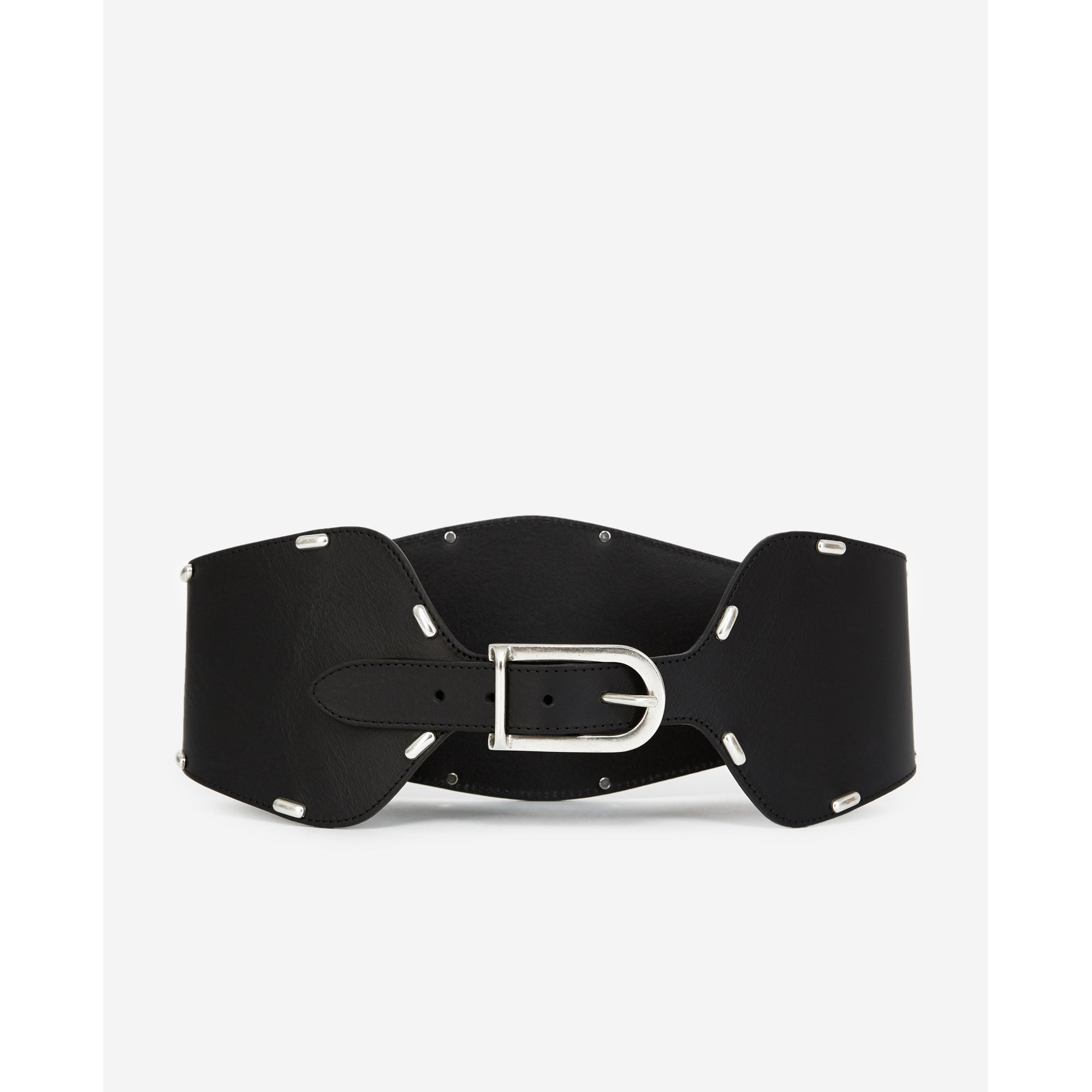 High-Waist Belt With Rivets | Women | Black