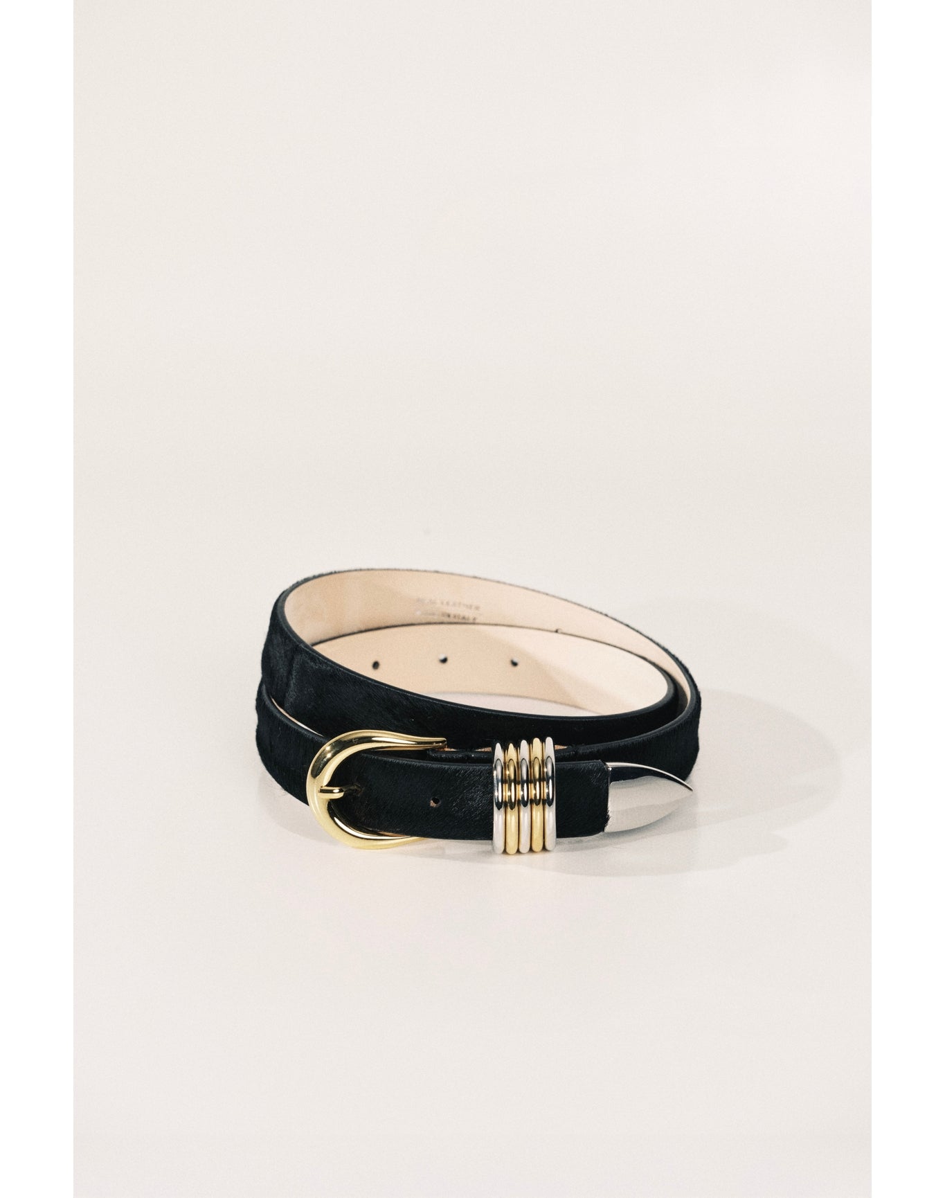 Hollyhock Ponyhair Mixed Metal | Black Ponyhair & Silver & 24K Gold