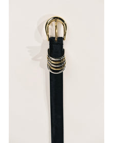 Hollyhock Ponyhair Mixed Metal | Black Ponyhair & Silver & 24K Gold