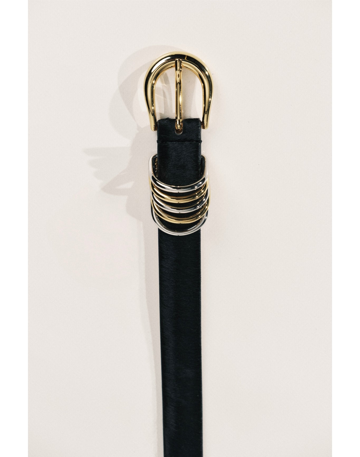 Hollyhock Ponyhair Mixed Metal | Black Ponyhair & Silver & 24K Gold
