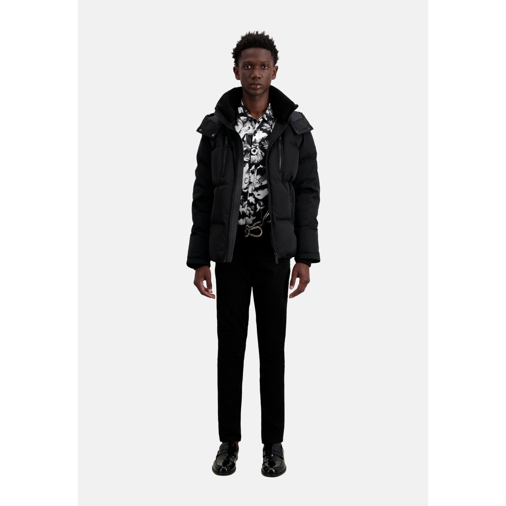 Hooded Puffer Jacket | Men | Black