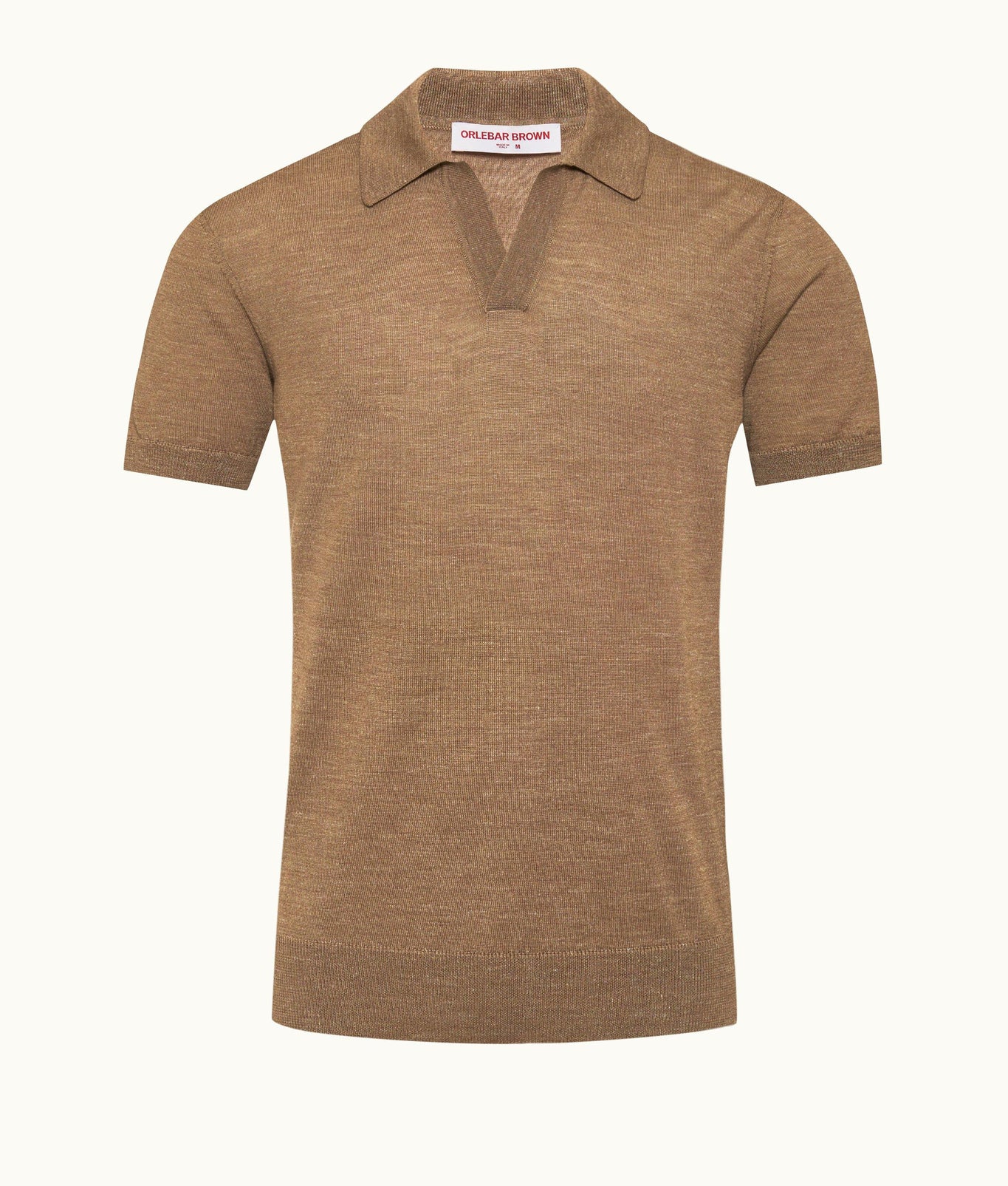 Horton Silk Tailored Fit Merino-Silk Knit Polo Shirt | Dark Biscuit
