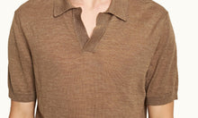Horton Silk Tailored Fit Merino-Silk Knit Polo Shirt | Dark Biscuit