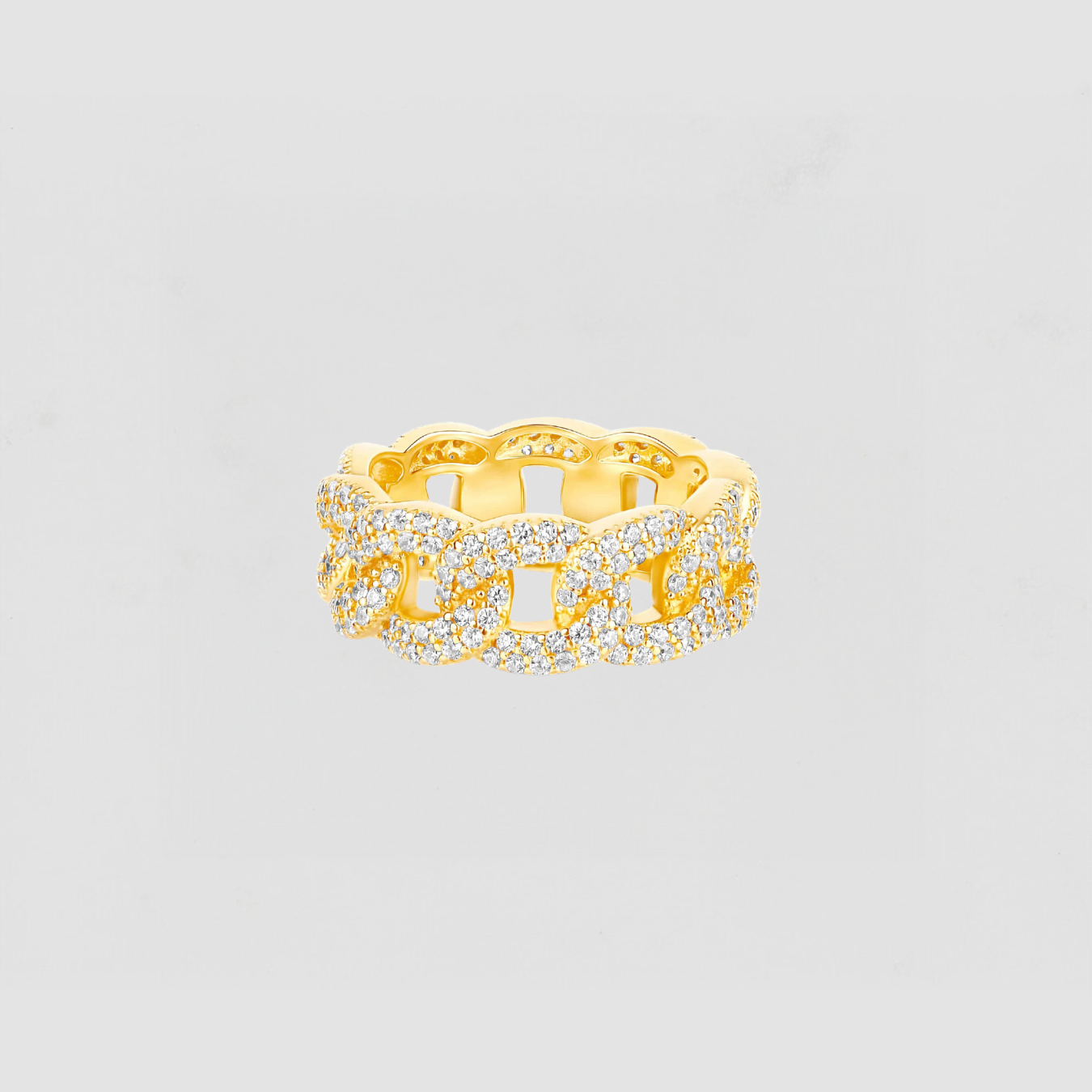 The Iced Out Cuban Link Ring | Gold Vermeil