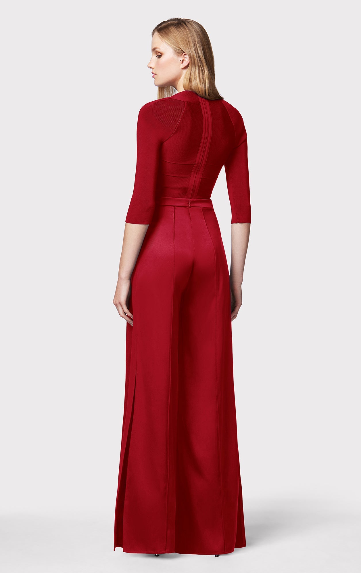 Icon High Waist Silk Wide Leg Pants | Wine