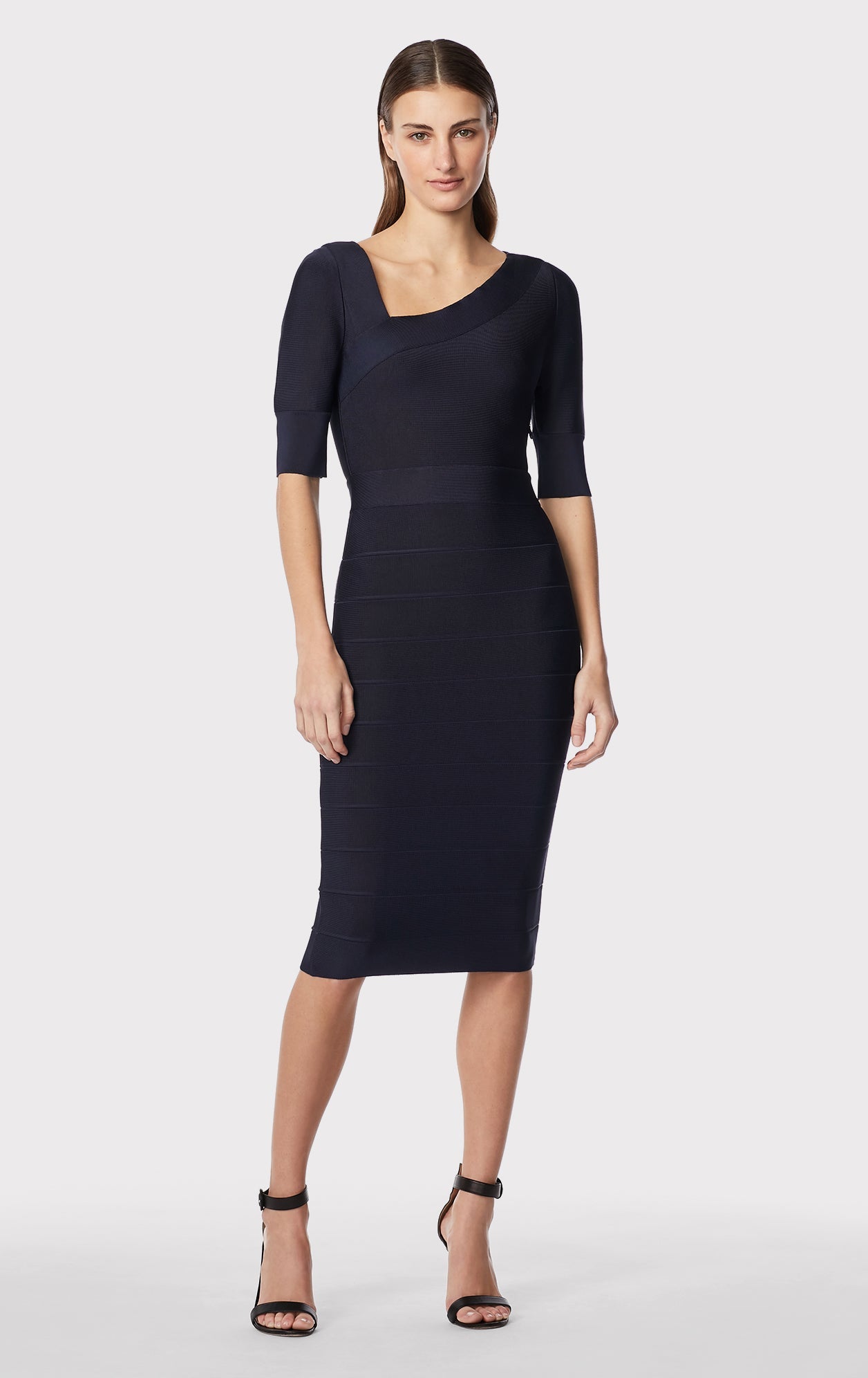 Asymmetric Strappy Icon Dress | Dark Navy