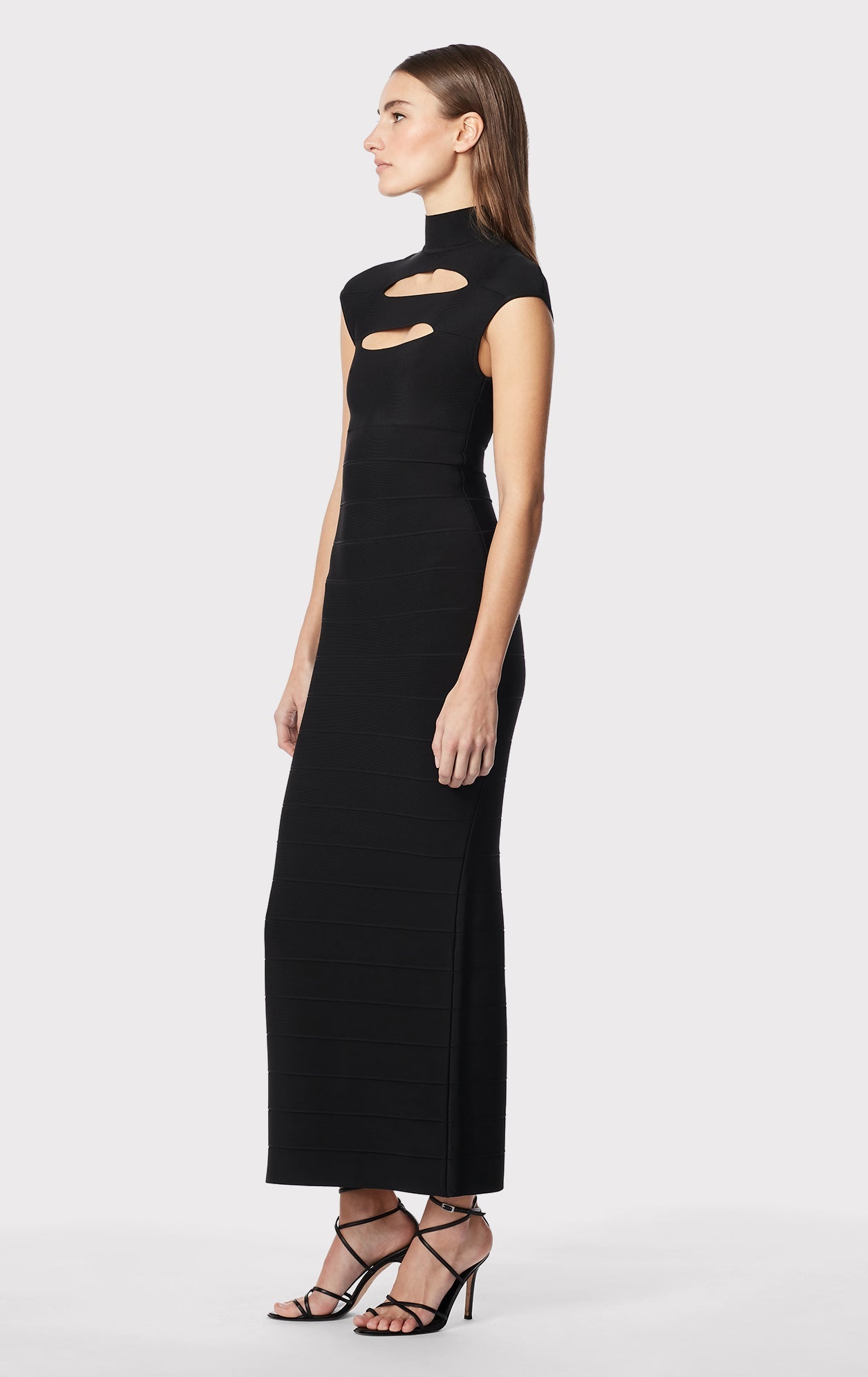 Icon Cap Sleeve Cut-Out Gown | Black