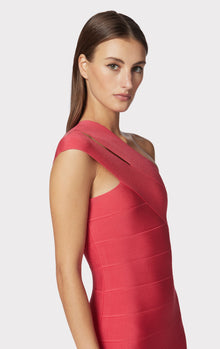 Icon One Shoulder Mini Dress | Cerise