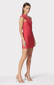 Icon One Shoulder Mini Dress | Cerise