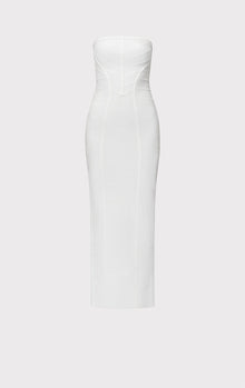 Icon Chevron Bustier Gown | Alabaster