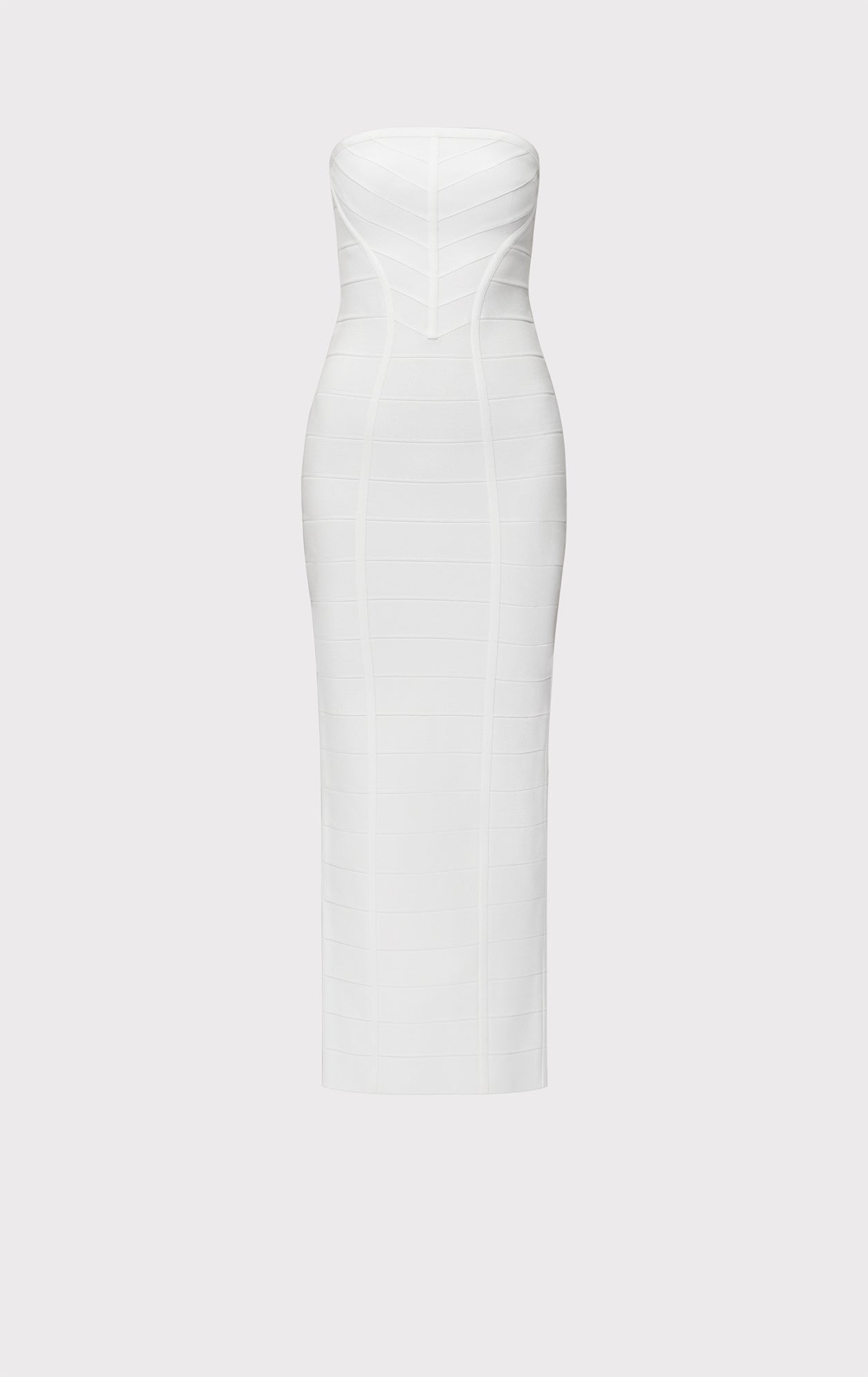 Icon Chevron Bustier Gown | Alabaster