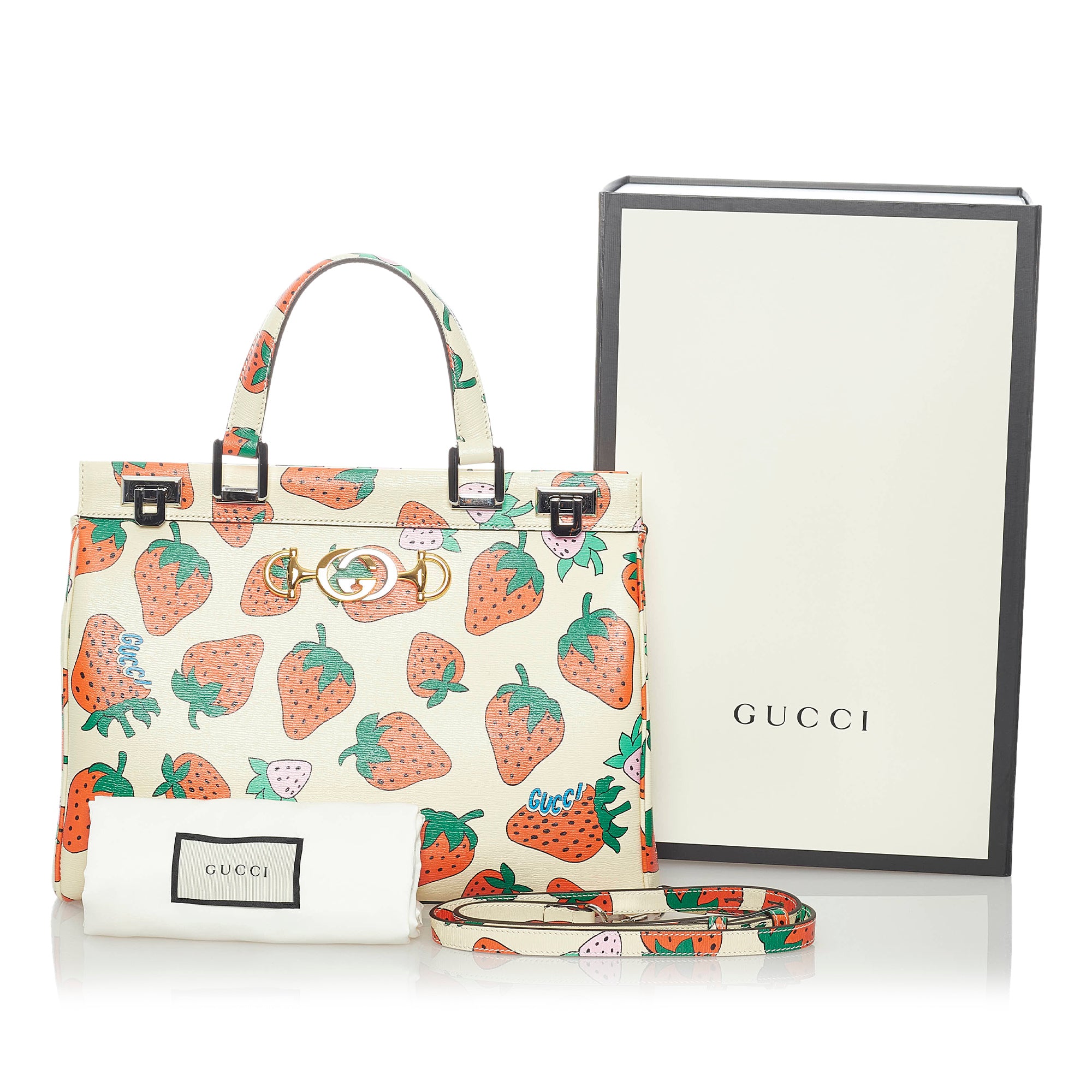 Gucci Pre-Owned Medium Zumi Leather Satchel | Women | White x Ivory x Multi