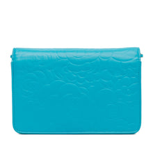Chanel | Pre-Owned Lambskin Camellia Embossed Wallet On Chain | Blue/Aqua