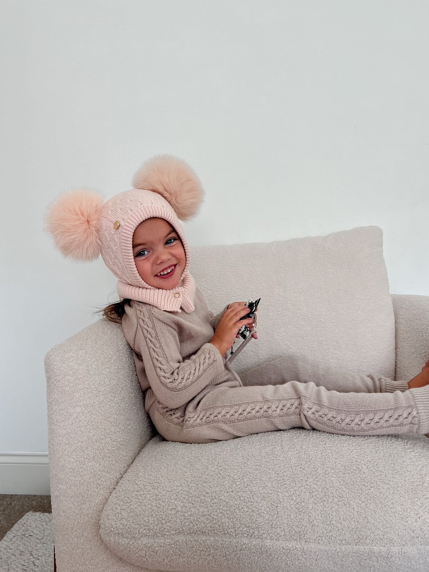 Girl | Luna Merino Wool Balaclava Hat | Pink