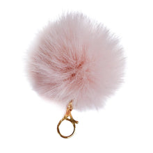 Unisex | Heart Faux Fur Pom Handbag Charm | Pink