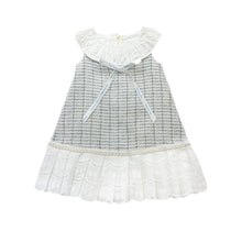 Baby Girls | Iris Tweed Dress | White x Blue