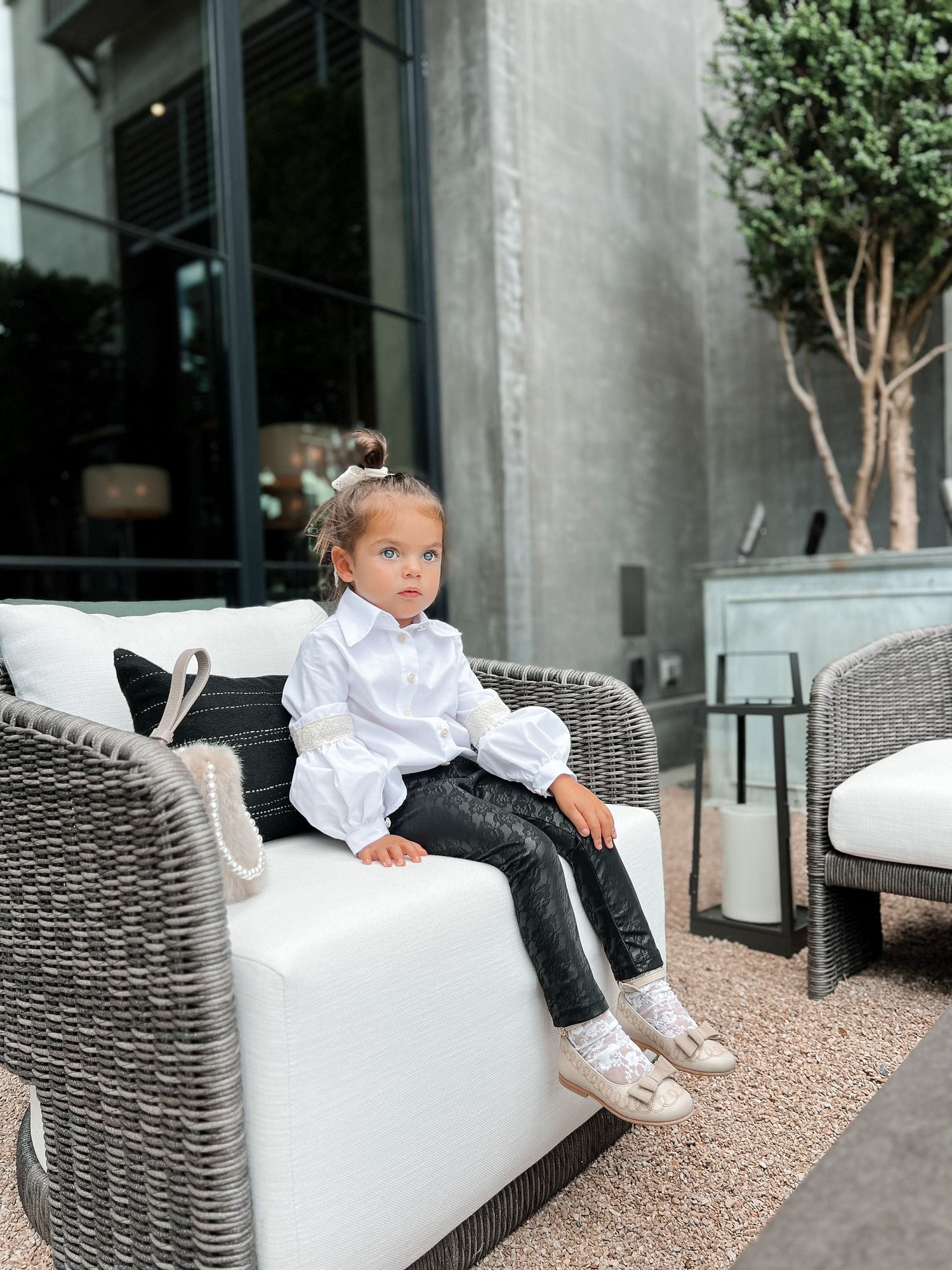 Girl | Herringbone Blouse | White