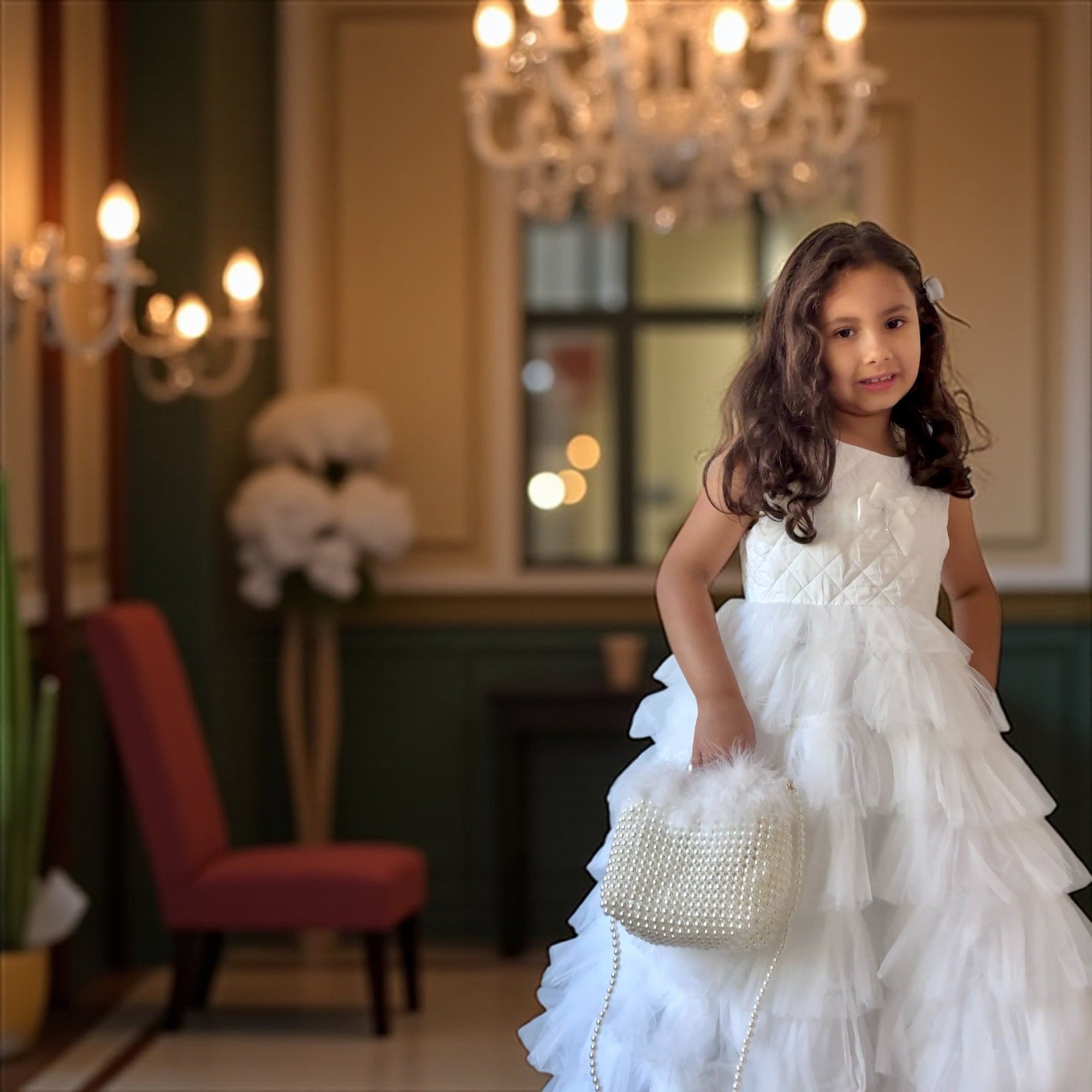 Girl | Poppy Quilted Dress | White