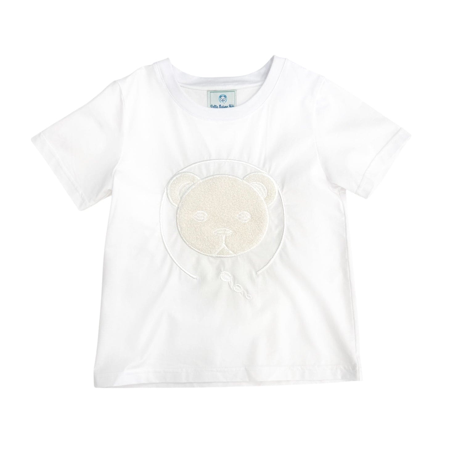 Unisex | Pima Cotton Teddy T-Shirt | White x Beige