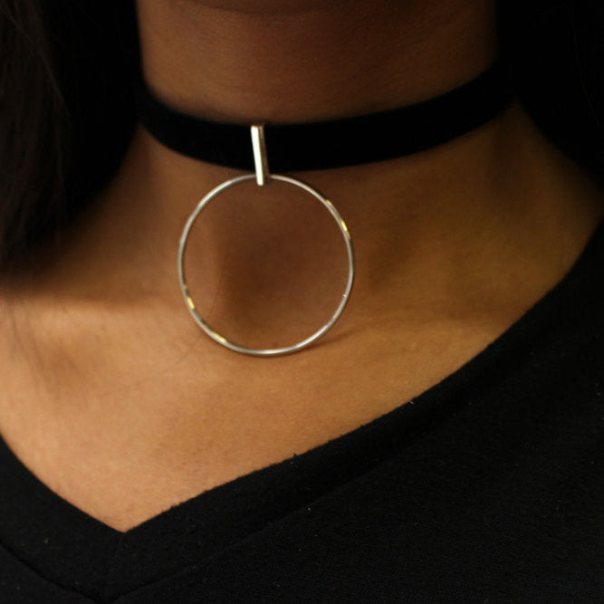 Drop Ring Choker | Silver