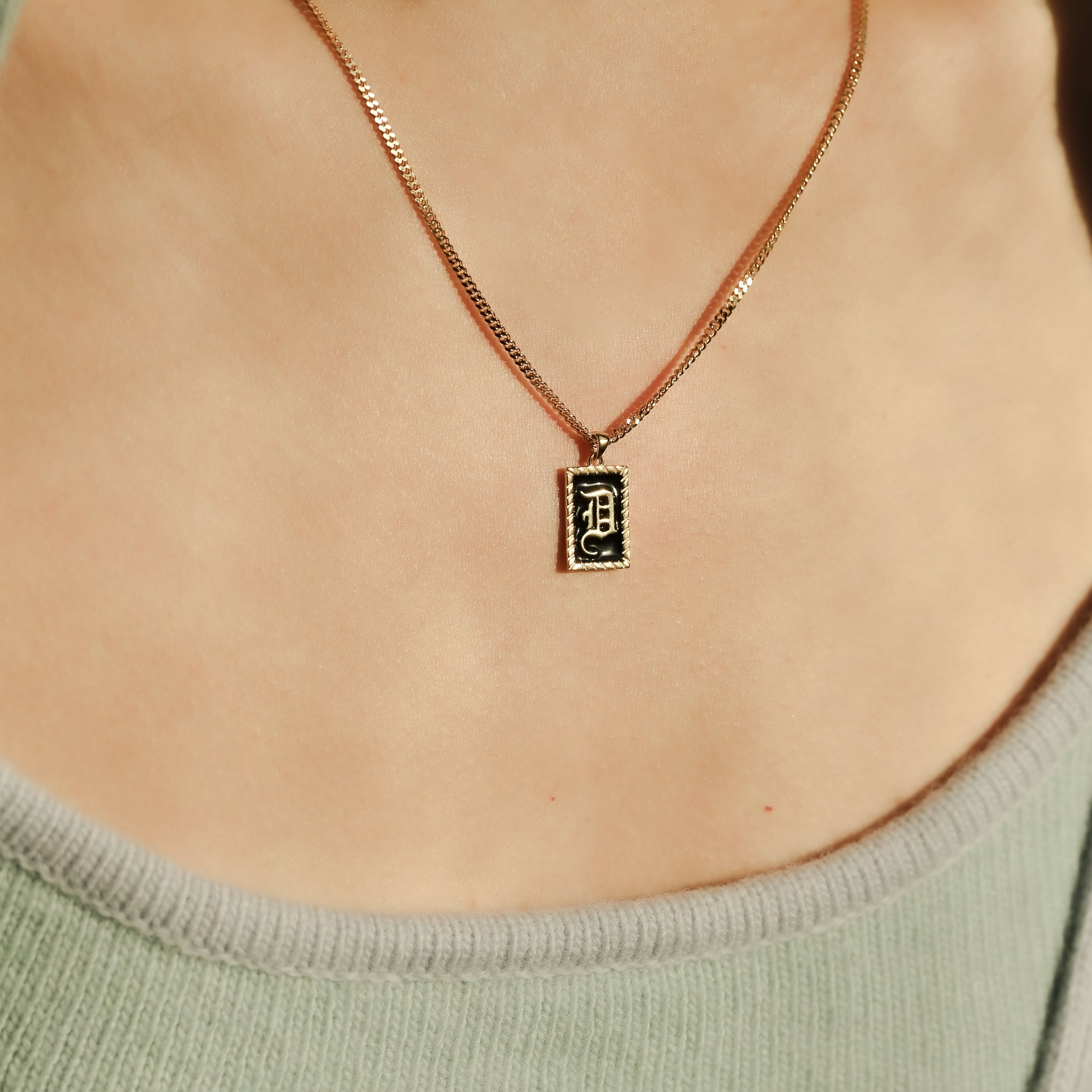 The Enamel Initial Pendant | 18KT Gold Vermeil & Sterling Silver