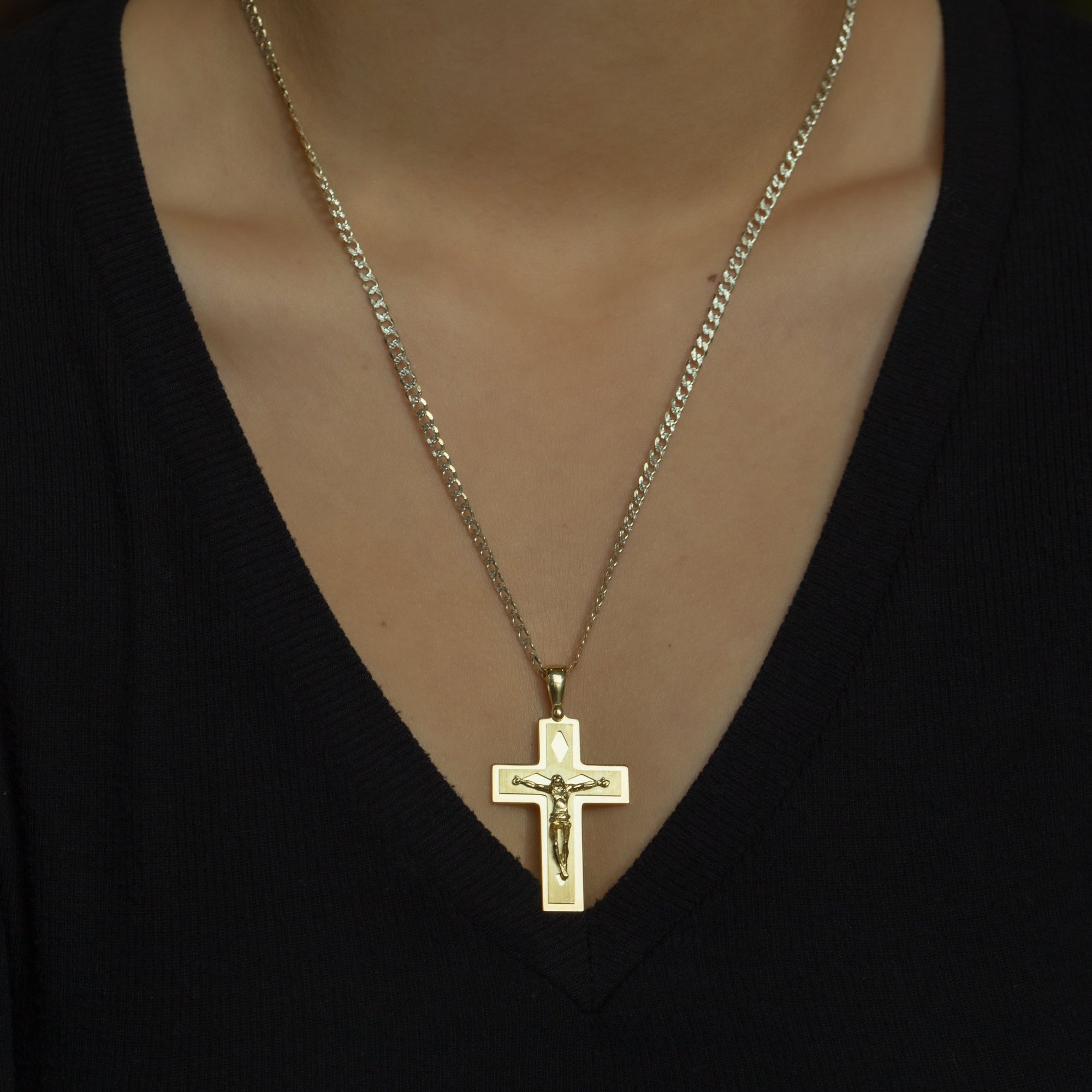 The Maiori Cross Necklace | 18KT Gold Vermeil & Sterling Silver