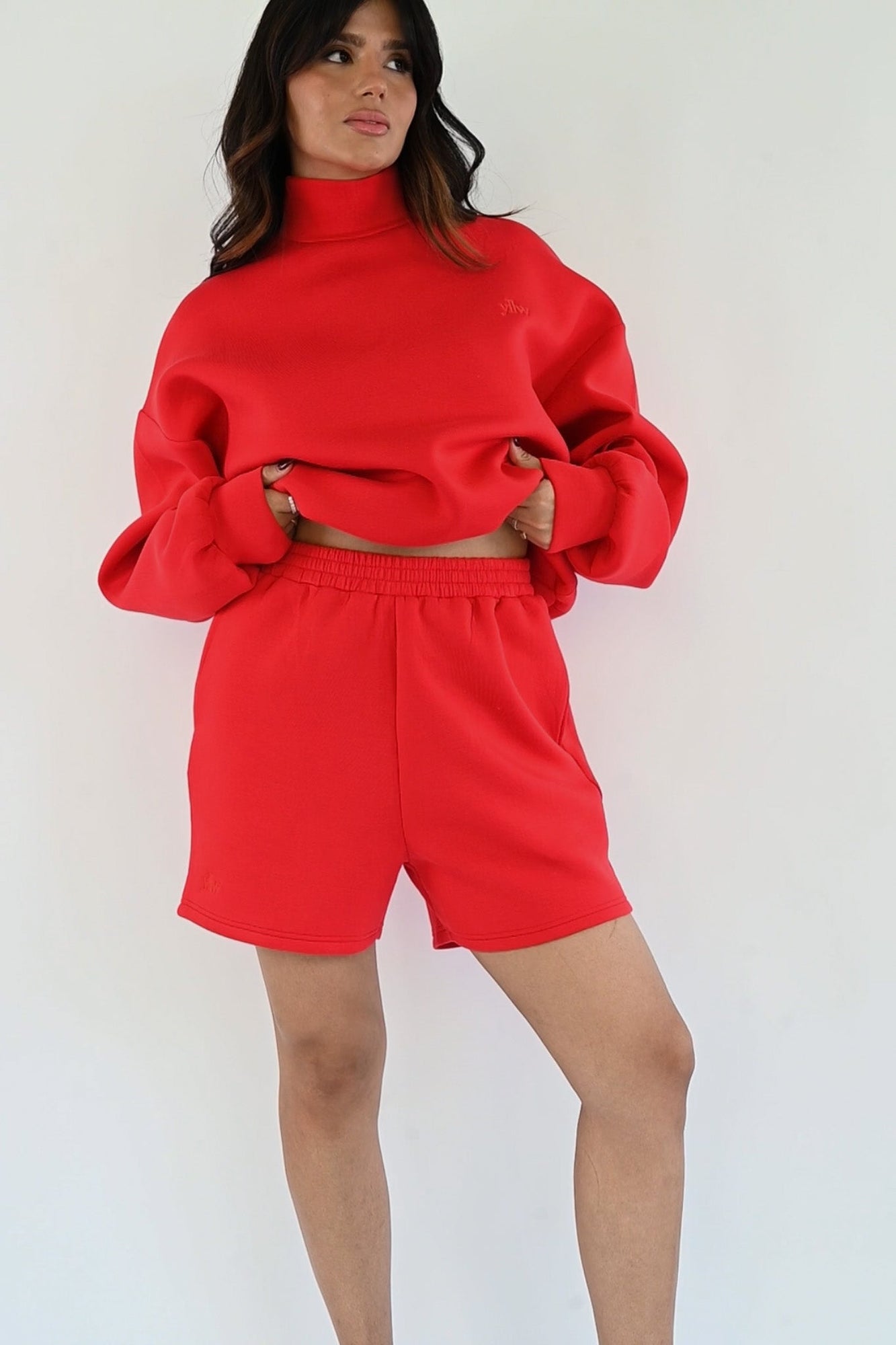 Ollie Knit Neoprene Shorts | Ruby