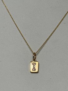 Spell It Out Diamond Initial Dog Tag Necklace | 14K Yellow Gold