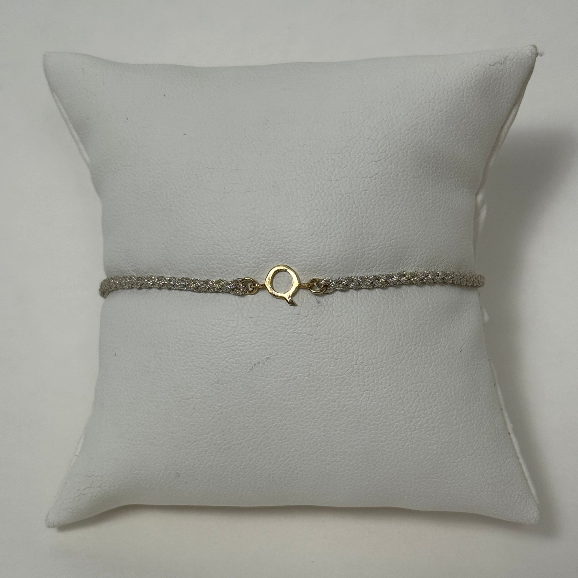 Friendship Bracelet | 10K Yellow Gold | Beige/Green