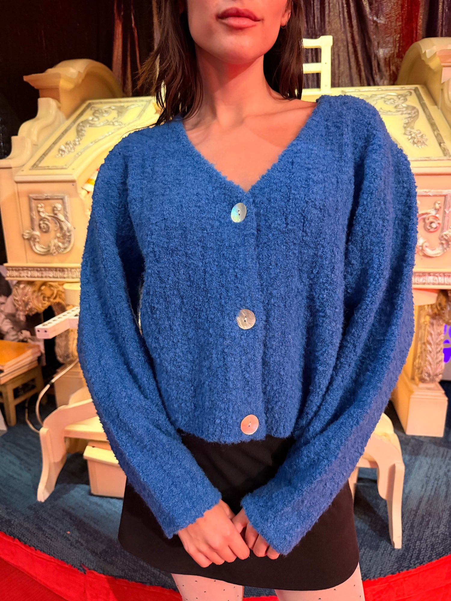 Issa V-Neck Cardi | Cobalt