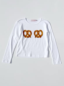 Dana Long Sleeve Tee | White x Pretzels