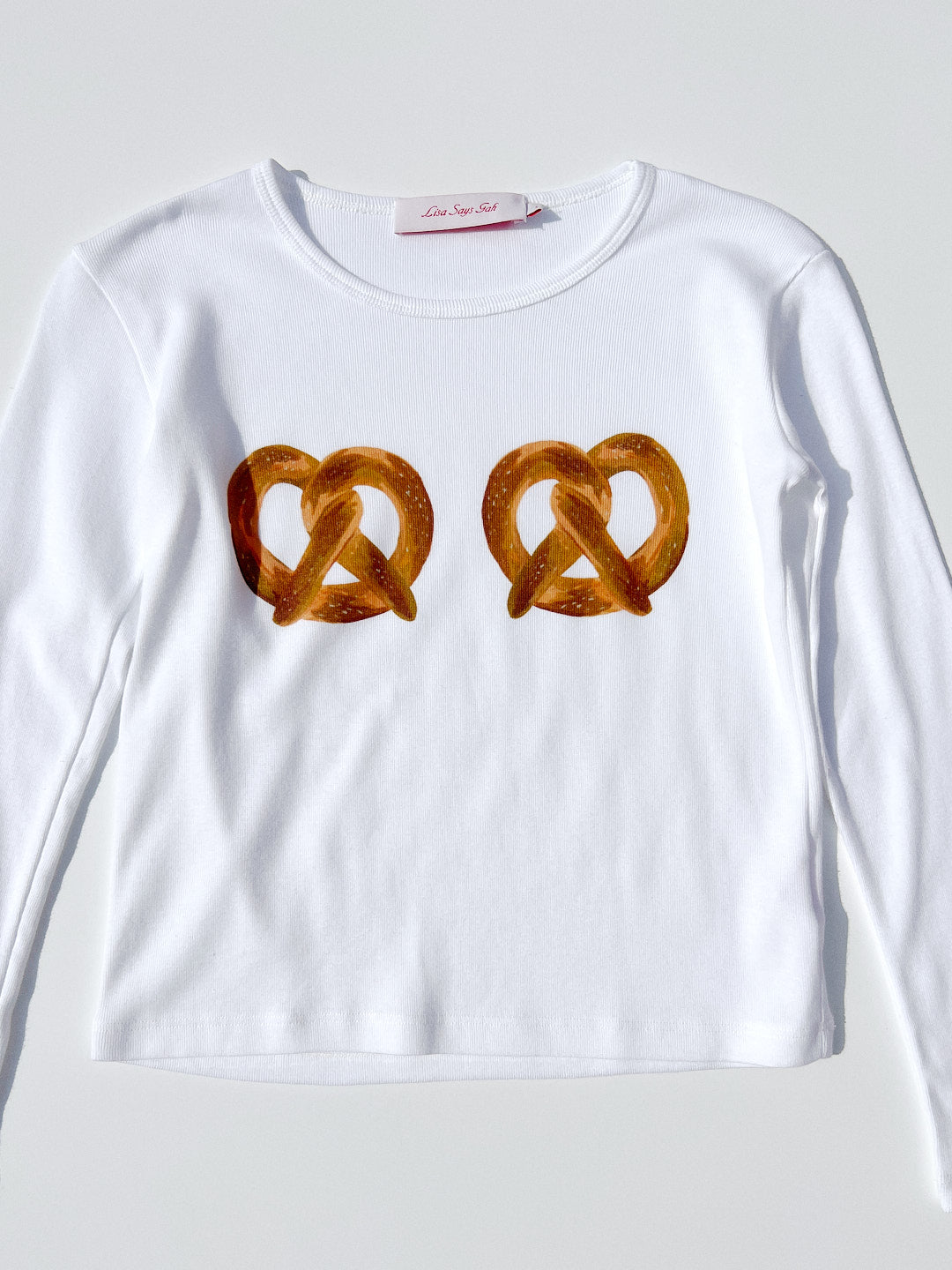 Dana Long Sleeve Tee | White x Pretzels