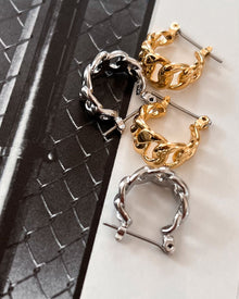 The Mini Louis Chain Hoops - Gold | Plated Gold