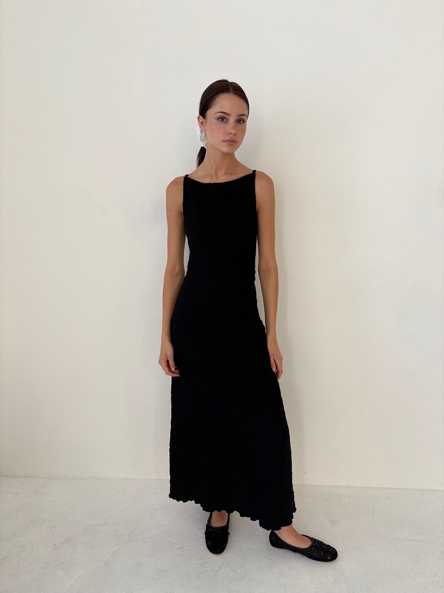 Maya Dress | Black Crinkle