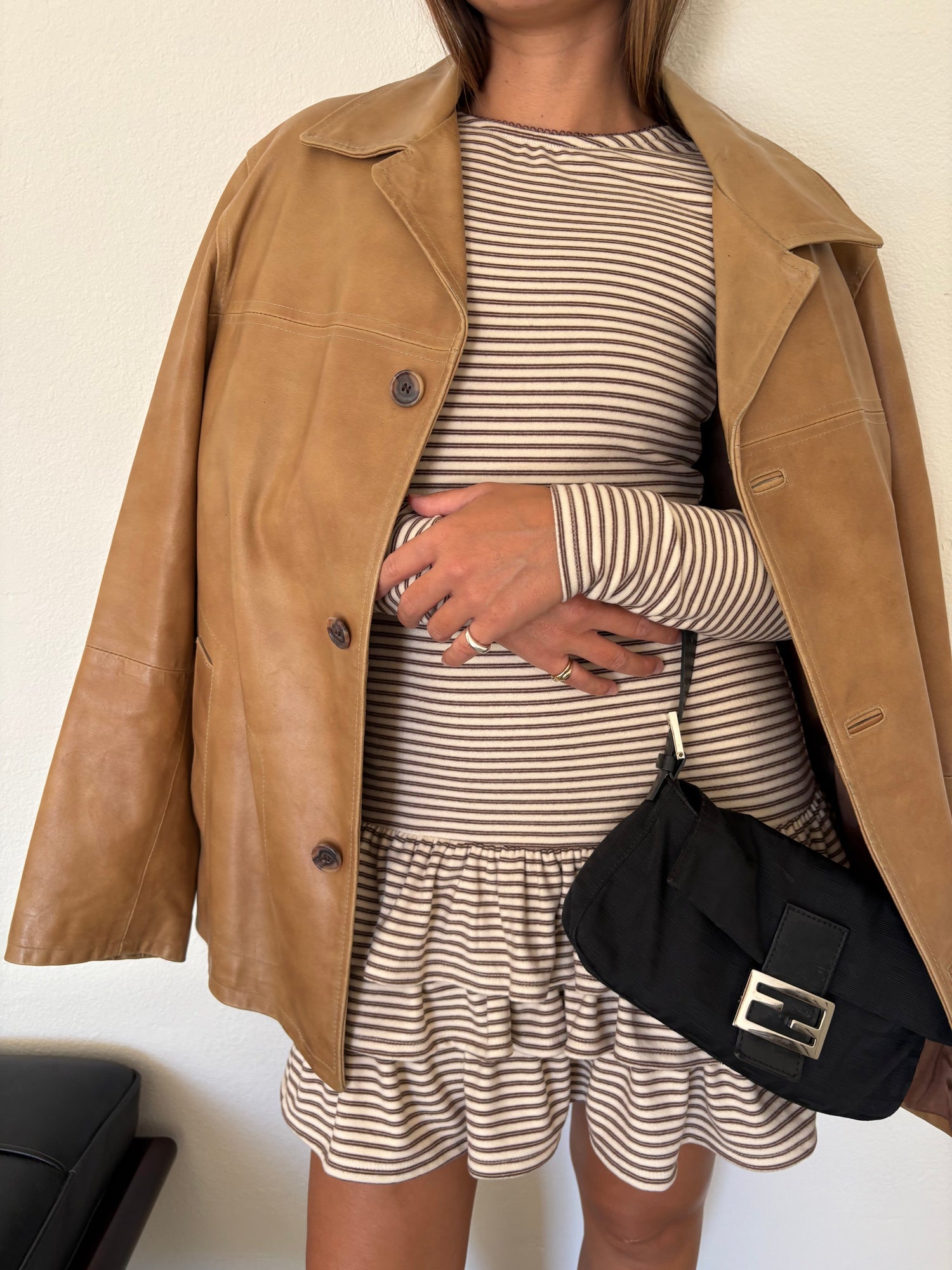 Colette Mini Dress | Brown Stripe