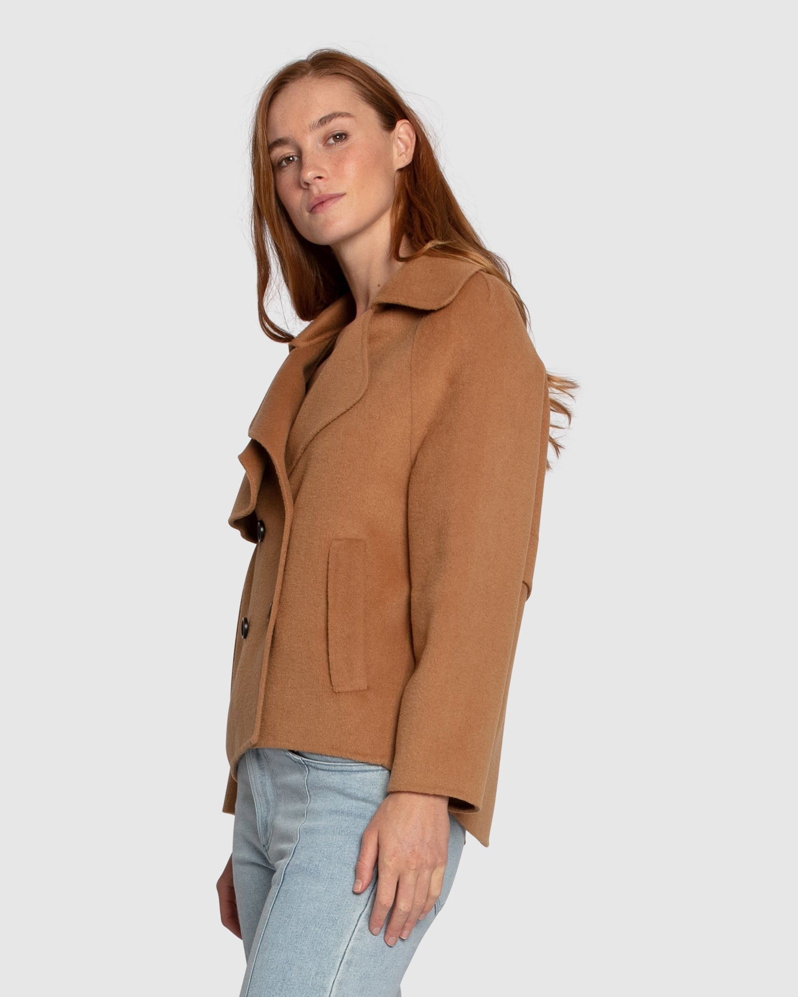 Women | I'm Yours Wool Blend Peacoat | Camel