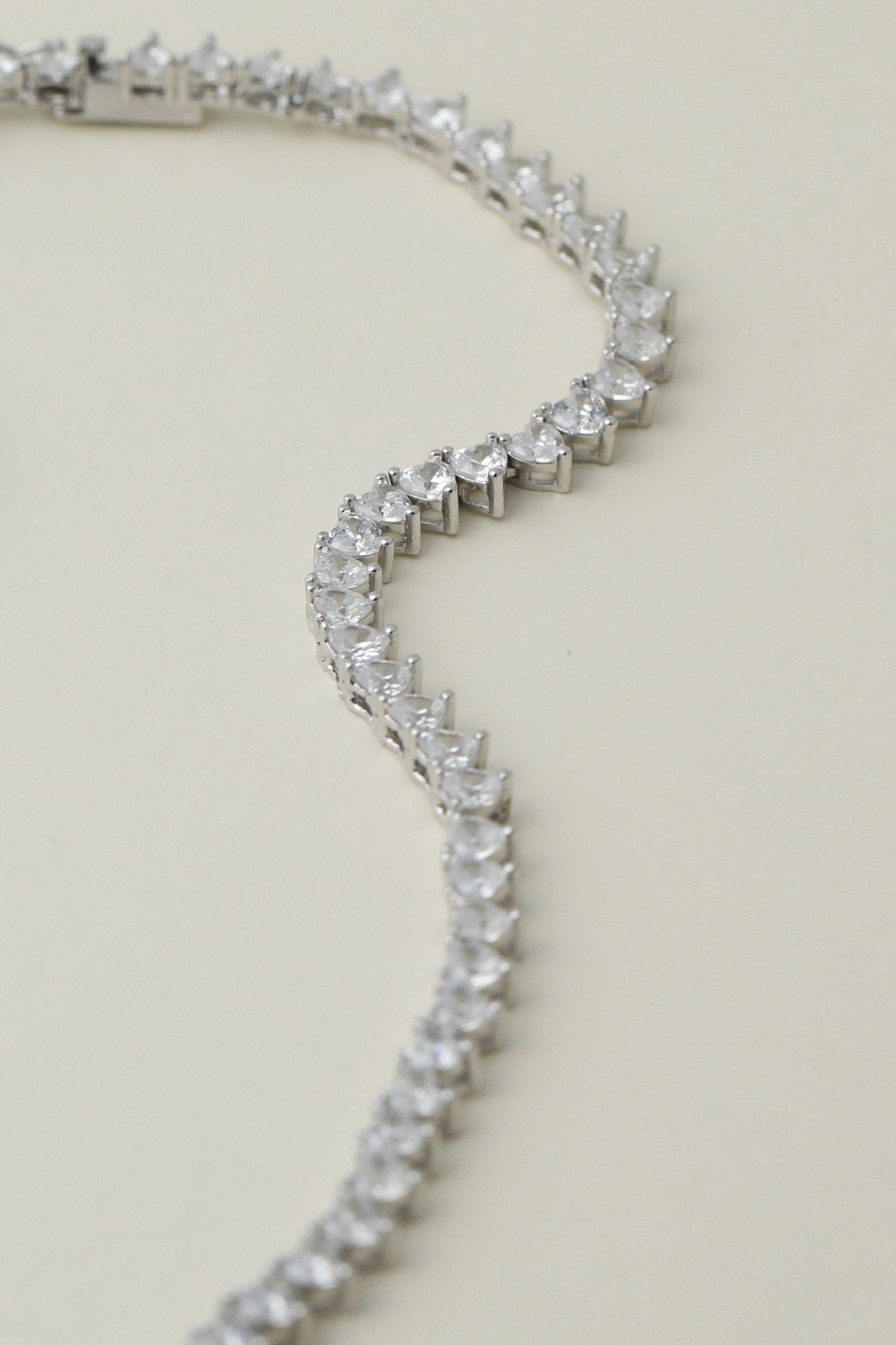 The Iced Out Heart Tennis Necklace | Silver