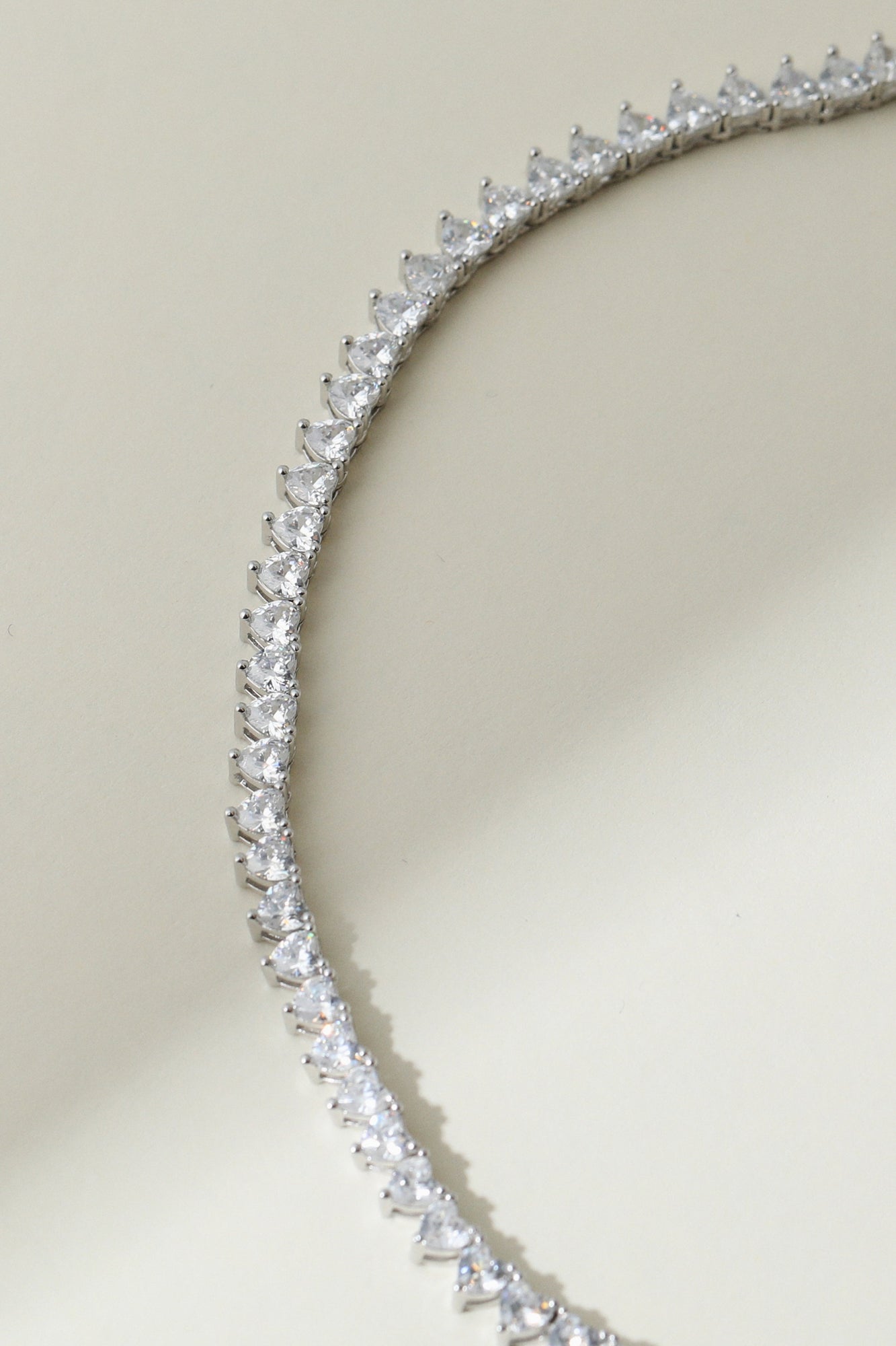 The Iced Out Heart Tennis Necklace | Silver