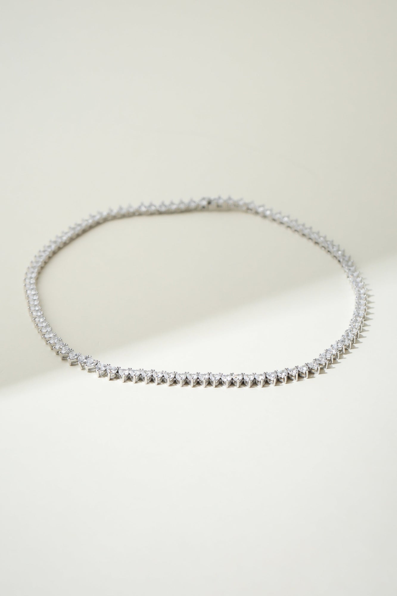 The Iced Out Heart Tennis Necklace | Silver