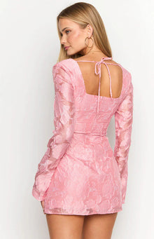 Iggy Floral Long Sleeve Mini Dress | Pink