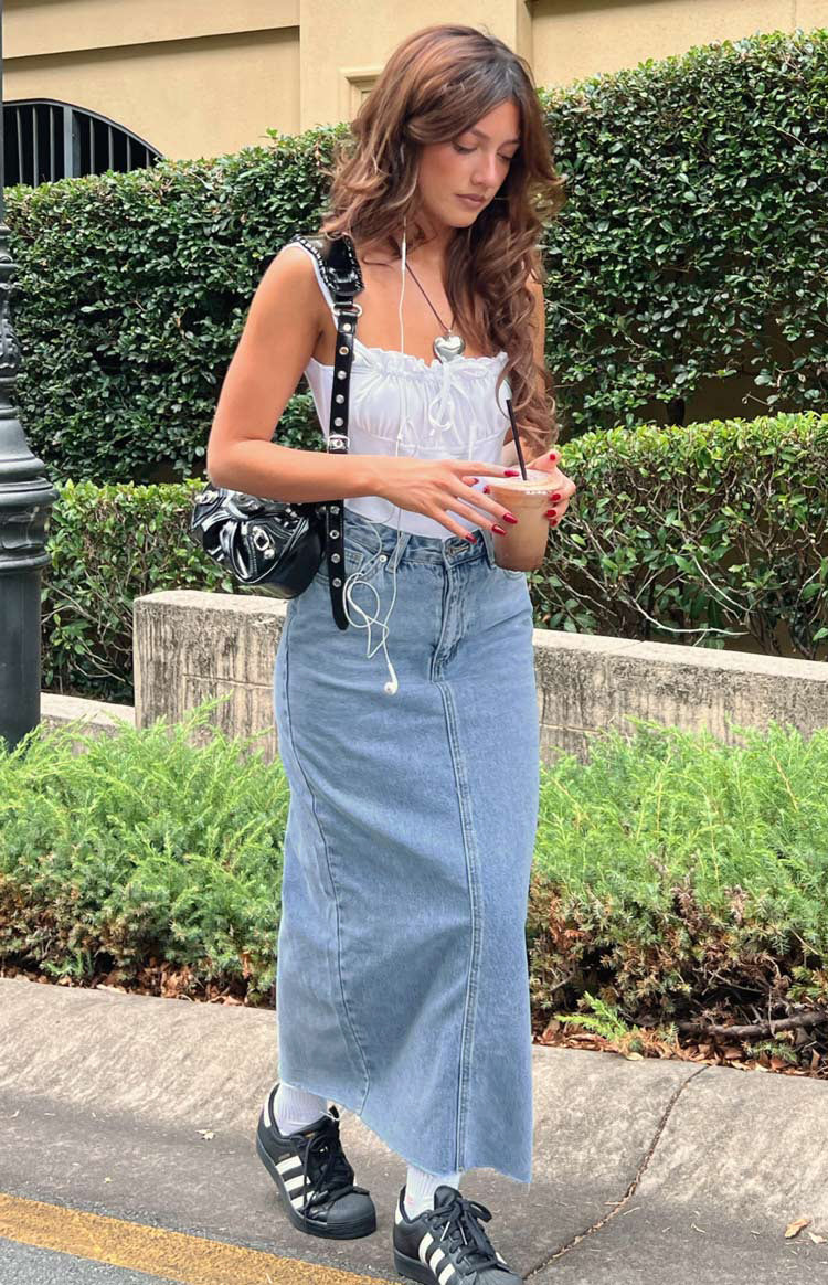 Isla Denim Midi Skirt | Blue