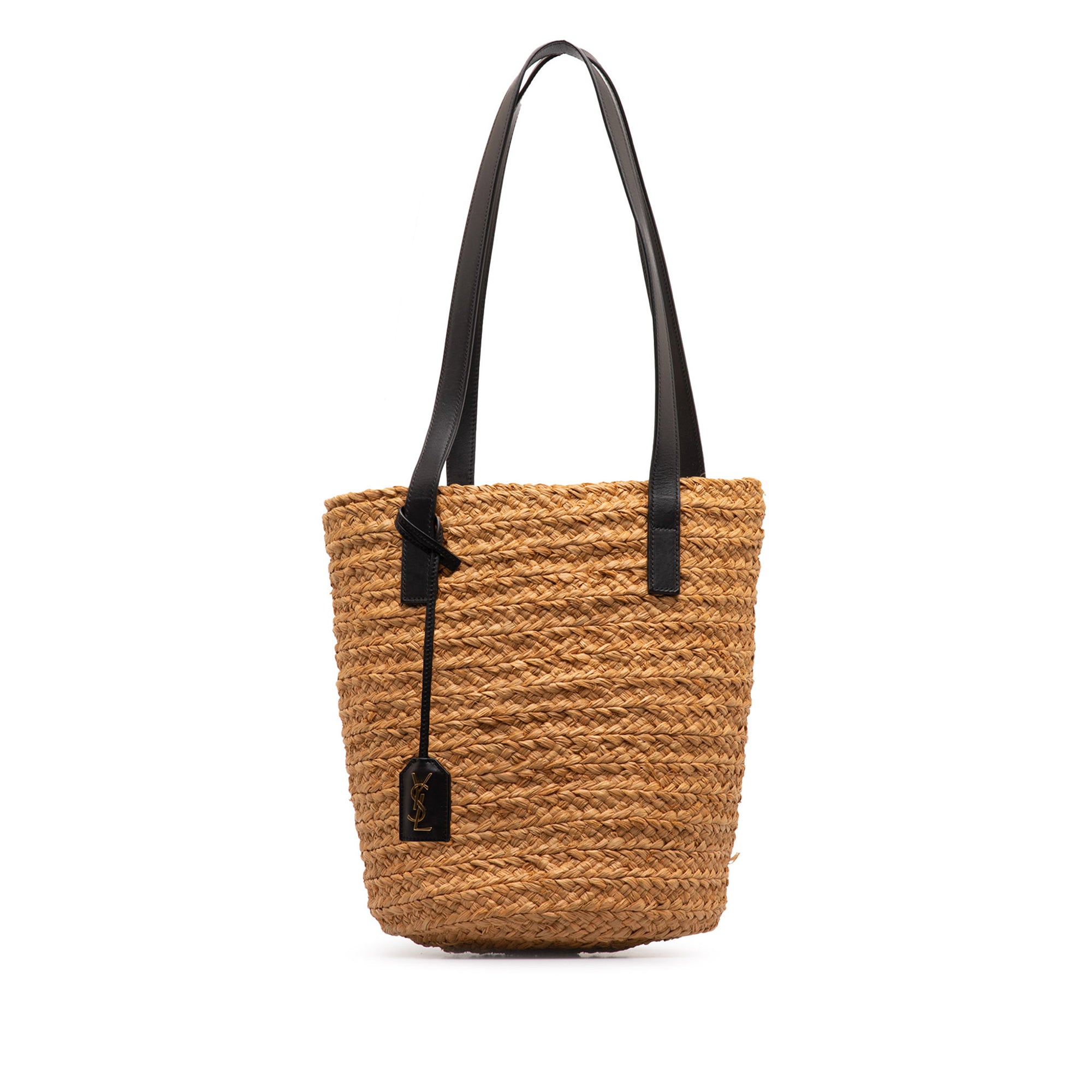 Saint Laurent Pre-Owned Small Raffia Panier Tote | Women | Brown