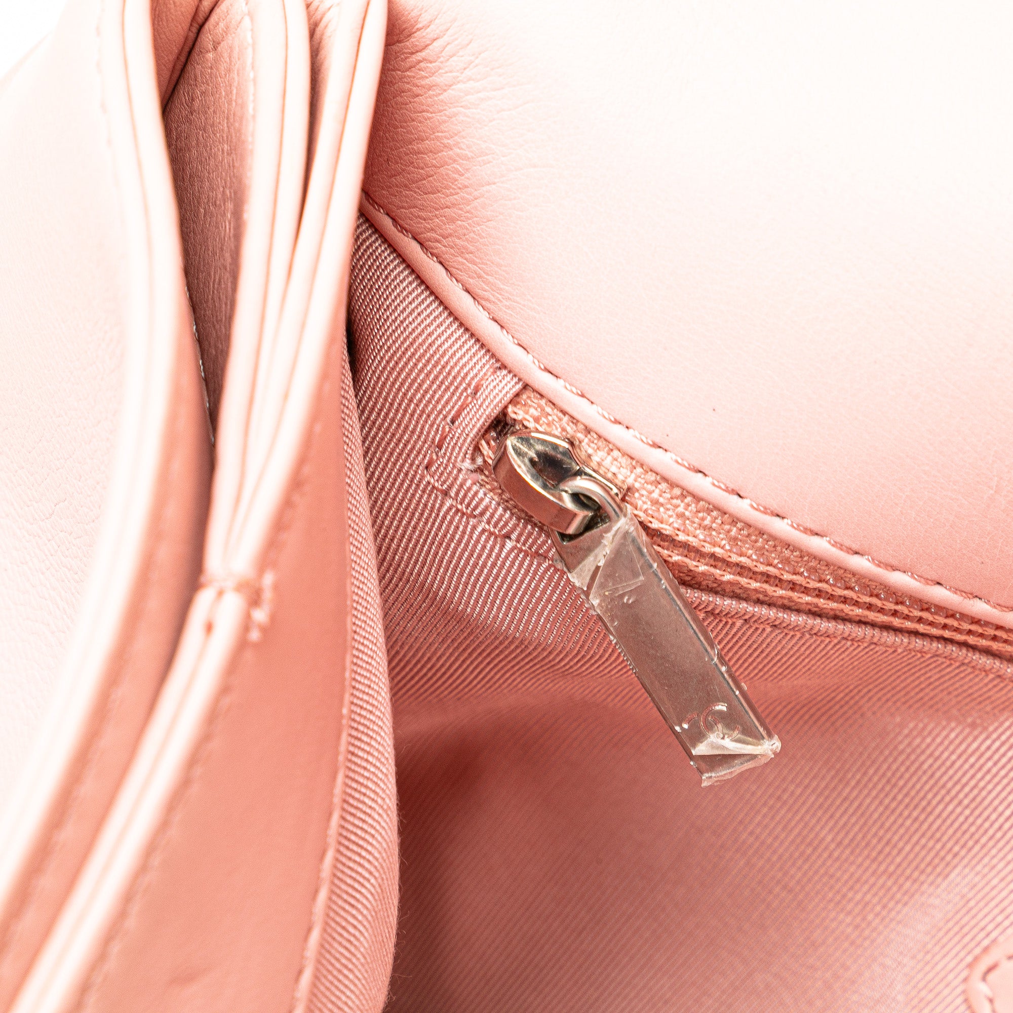 Chanel | Pre-Owned Chevron Calfskin Studded Full Flap | Pink/Light Pink