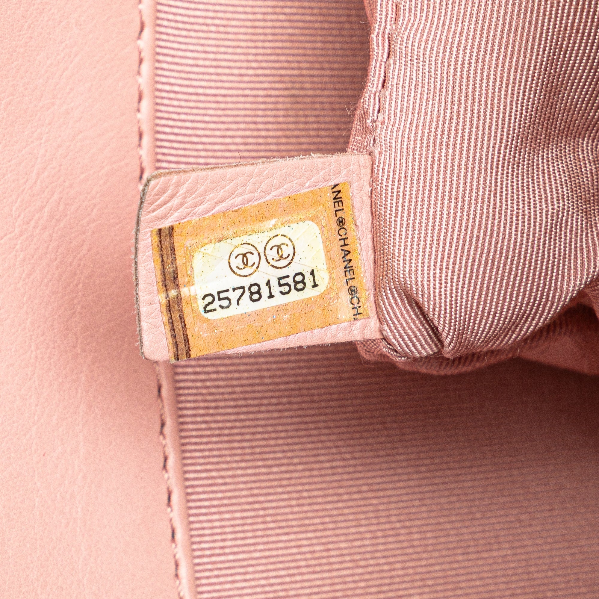 Chanel | Pre-Owned Chevron Calfskin Studded Full Flap | Pink/Light Pink