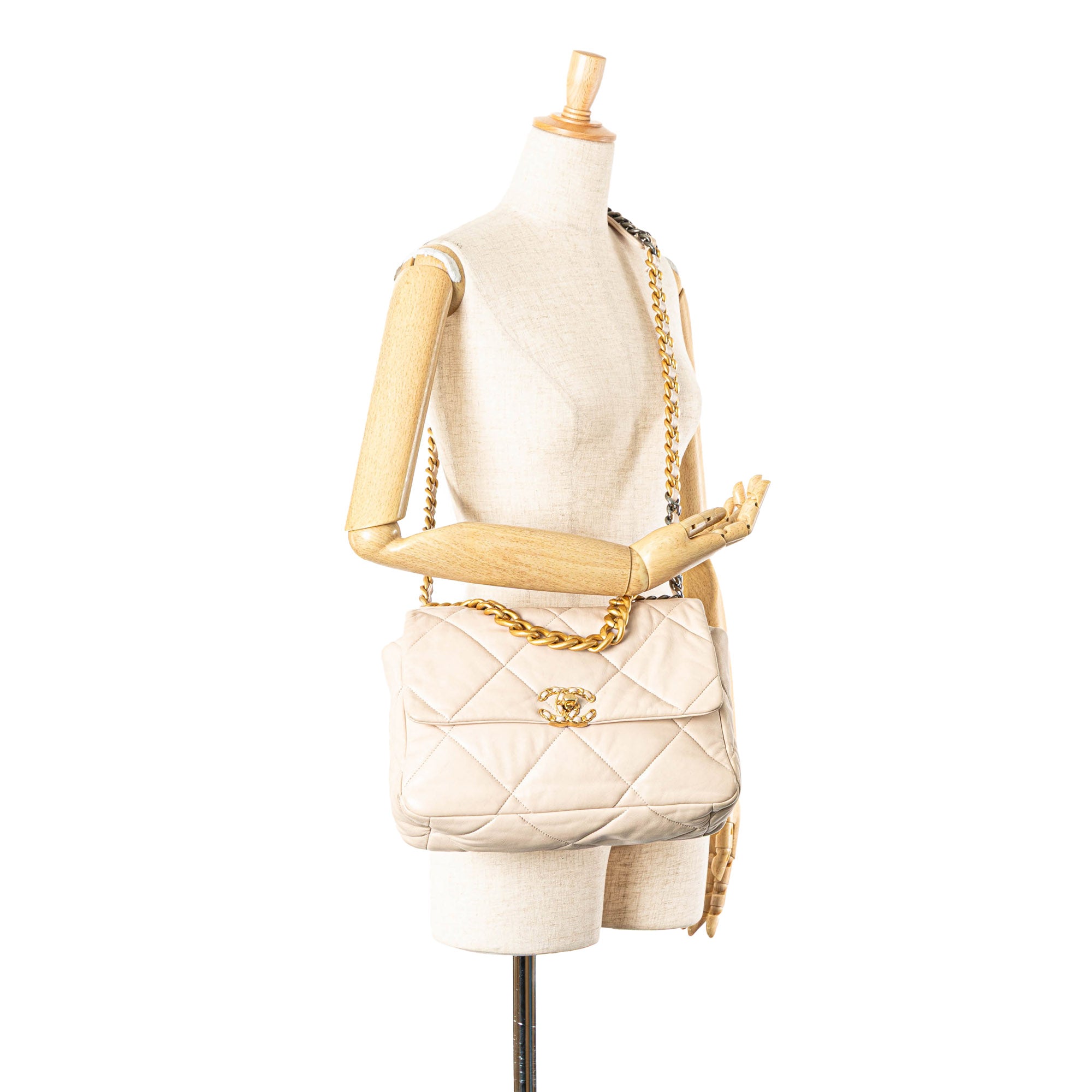 Chanel | Pre-Owned Large Lambskin 19 Flap | Brown/Beige