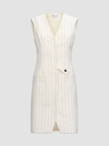 Jamily Vest Dress | Ivory/Black