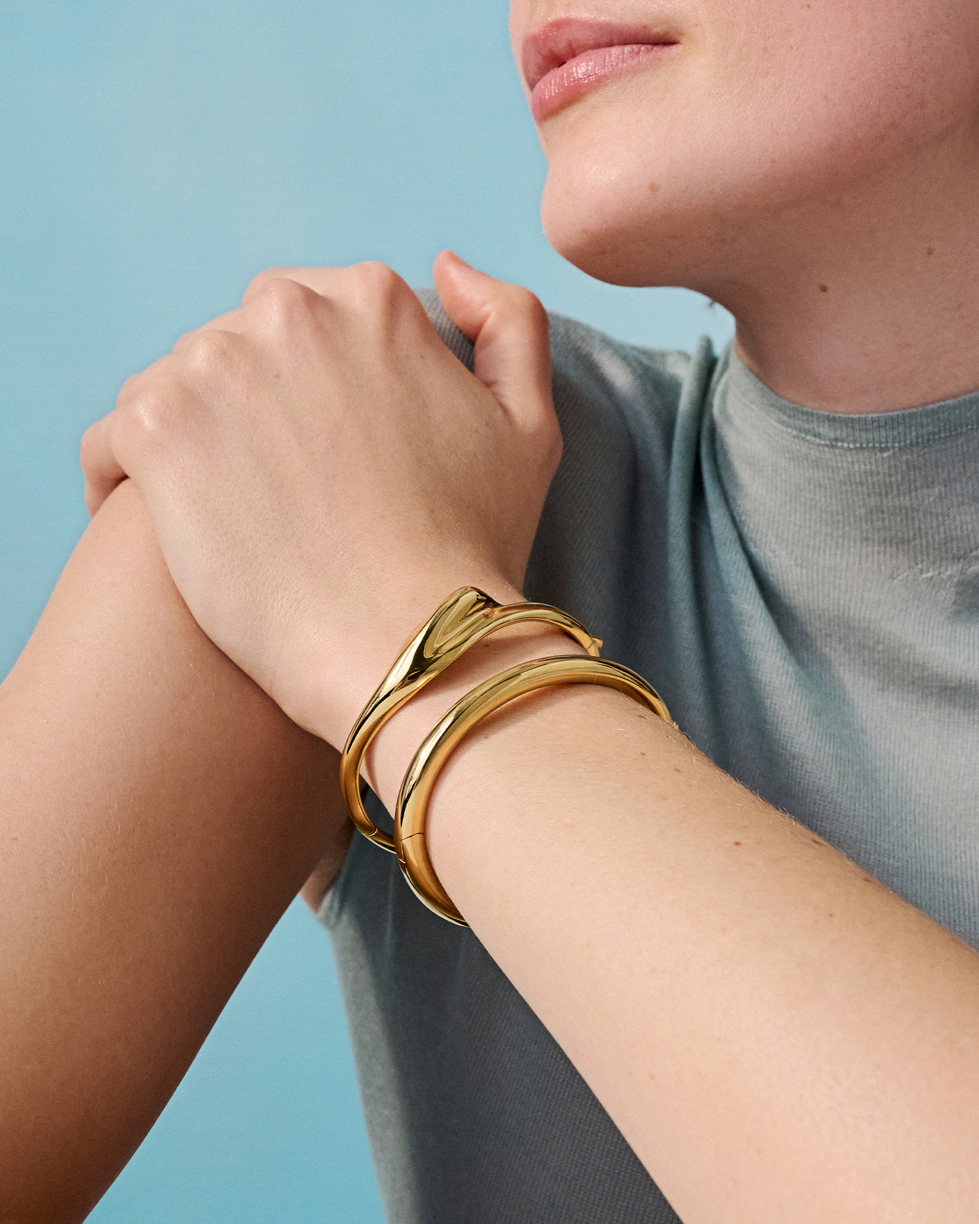 Portia Bangle | 14K Gold-Plated Steel